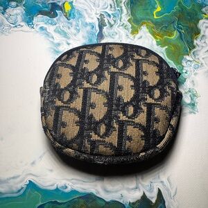 Dior Black and Tan Monogram Wallet